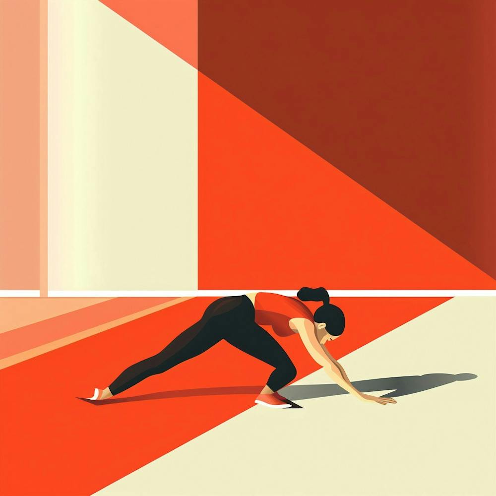 Illustration einer sich streckenden Frau