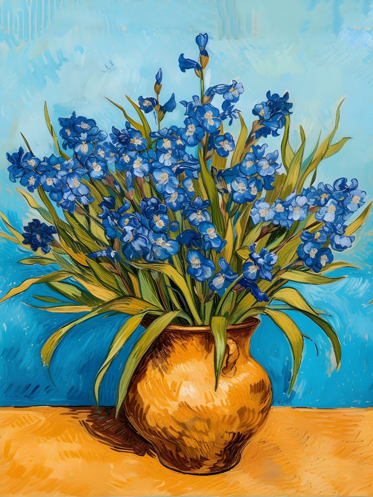 Blue Flowers In A Vase