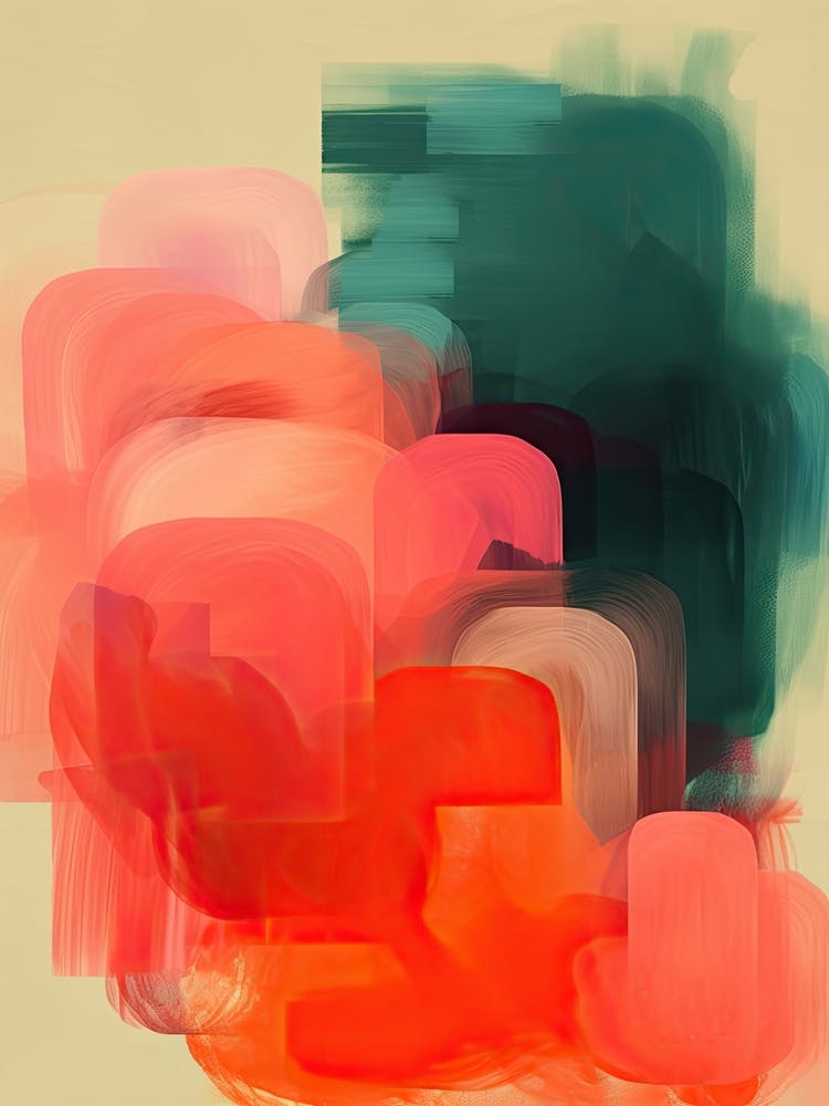 Brush Stroke Flowers Abstract 4