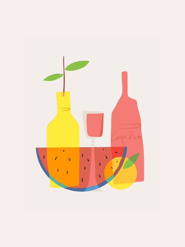 Still Life With Wine And Bottles