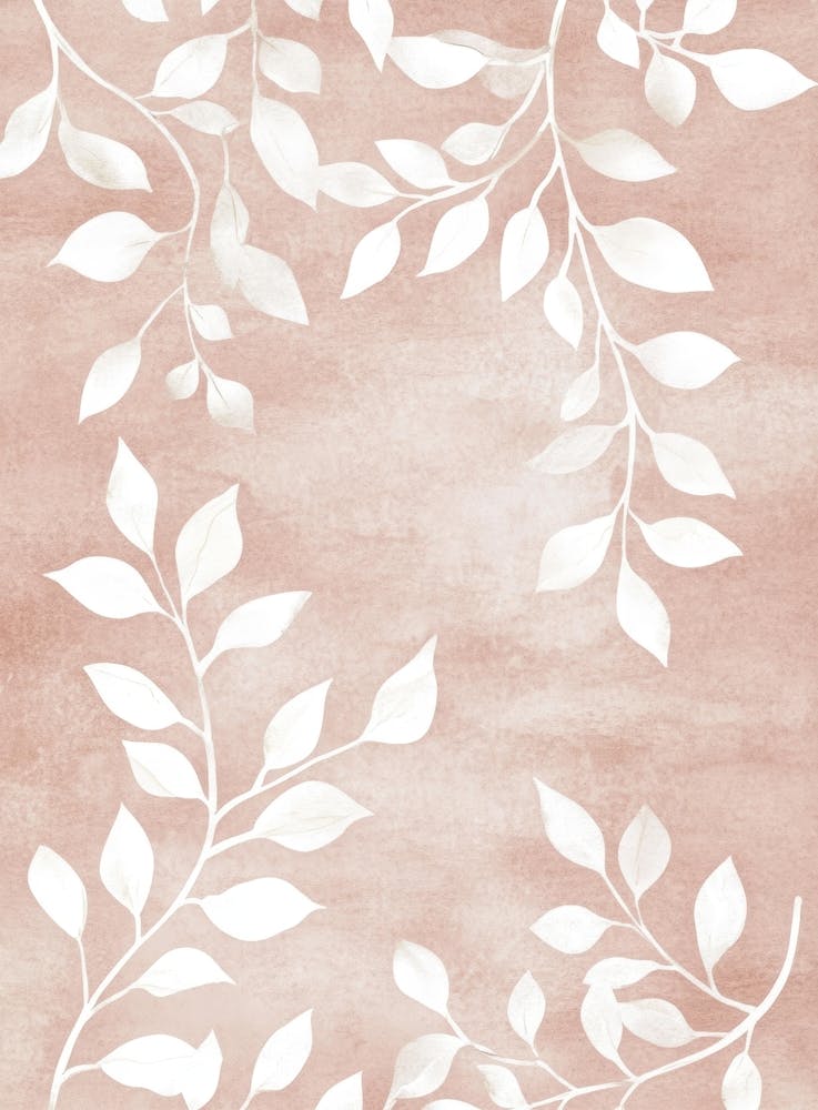 White Leaves On A Pink Background