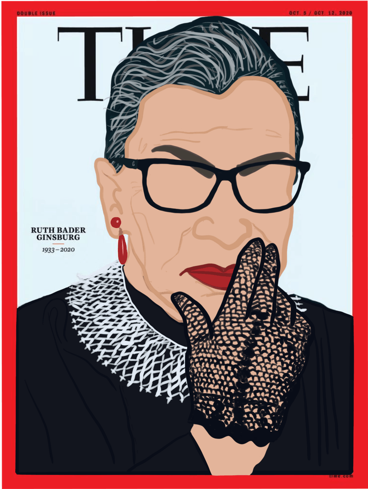 Ruth Bader TIME Magazine illustration - Inspiring lawyer women collection 