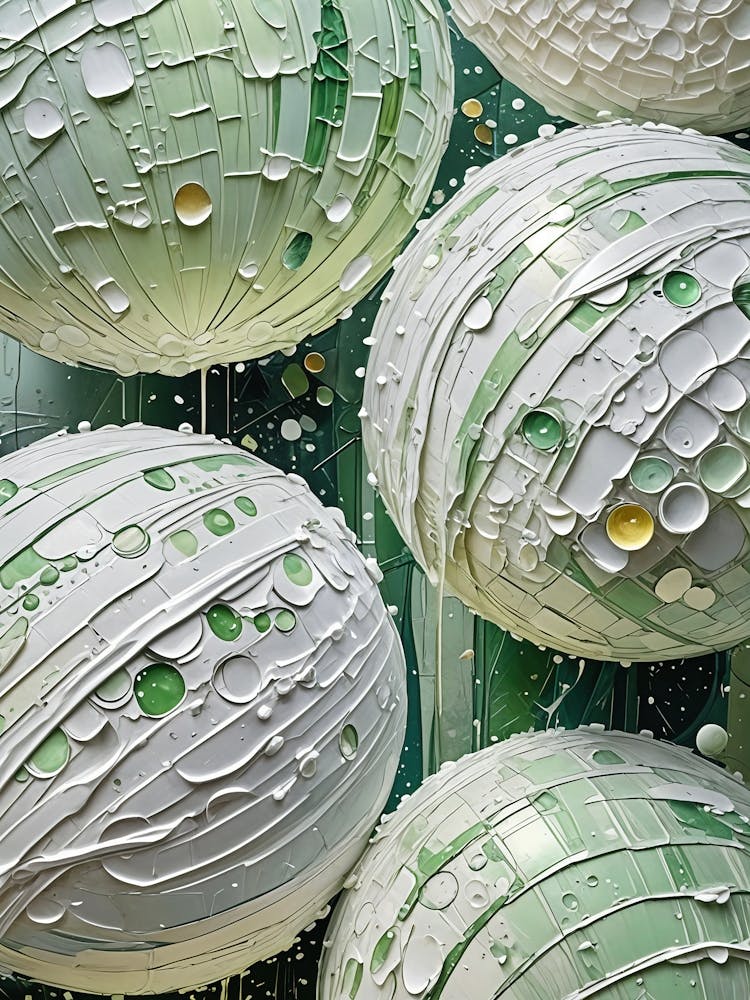 Green And White Spheres no1