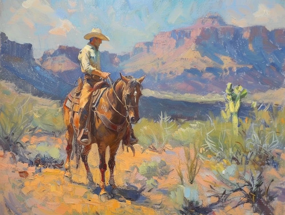 Cowboy In Sonoran Desert Arizona 3