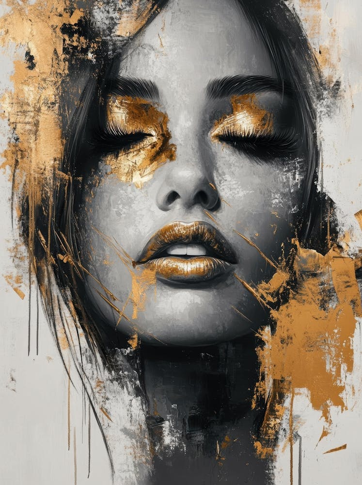 Gold Face Canvas Print