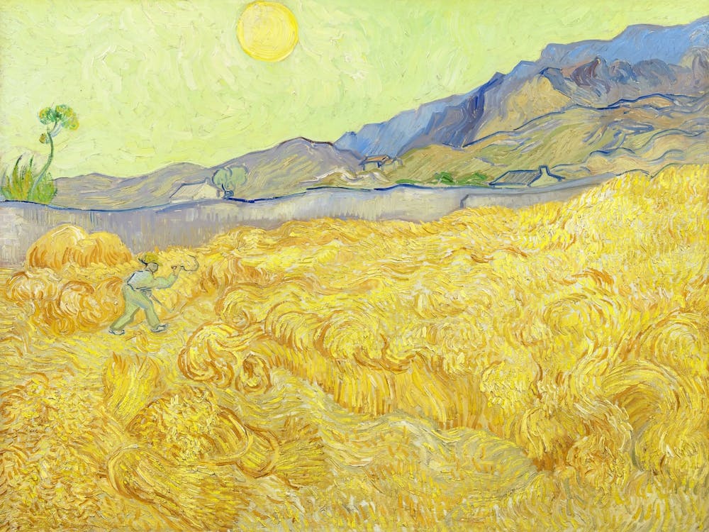Wheatfield With A Reaper (1889), Vincent Van Gogh