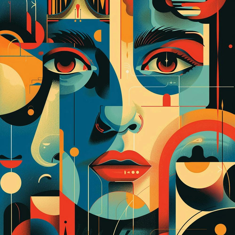 Portrait Abstrait D'Une Femme 4
