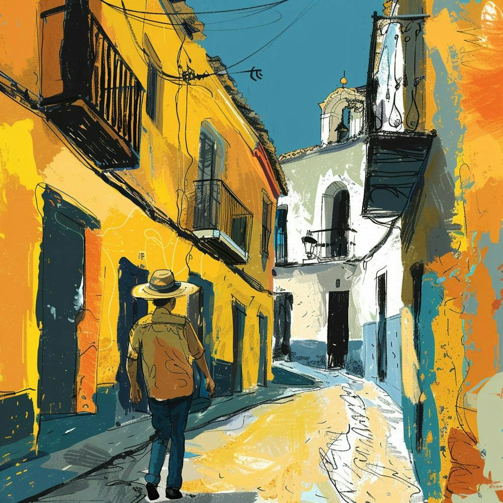 Man Walking Down A Street 1