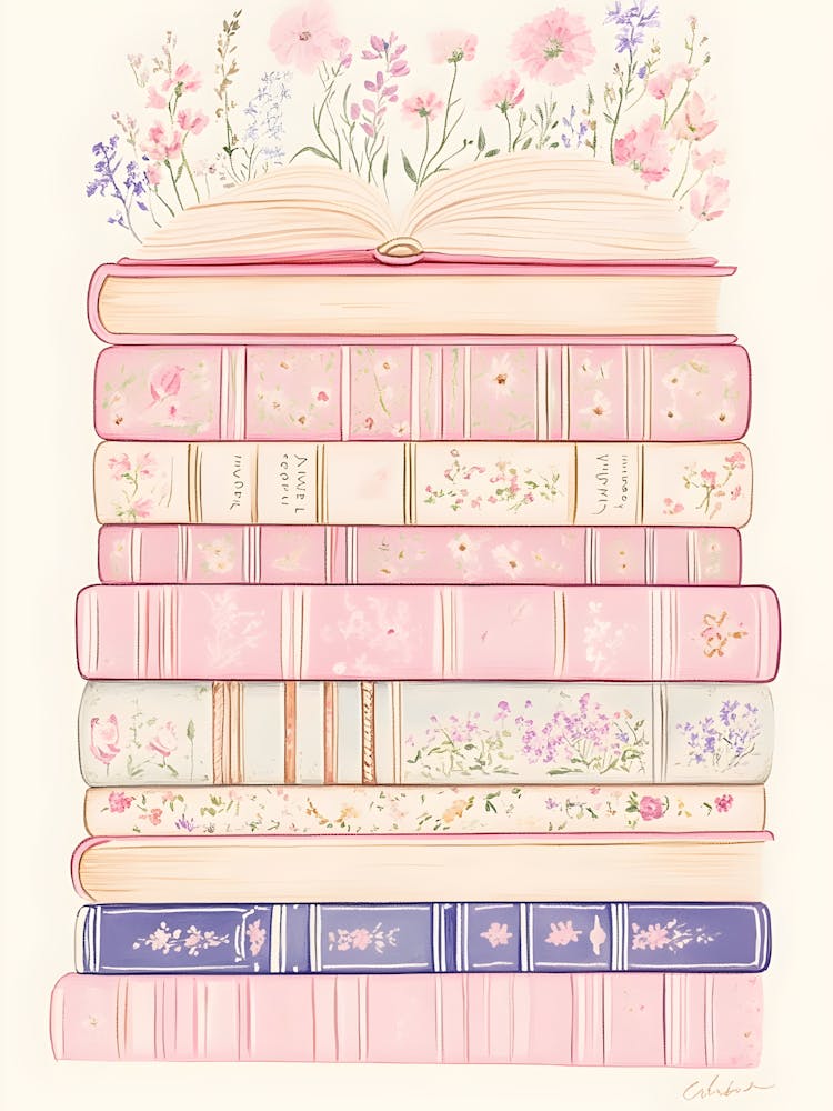 Pink Books Canvas Print