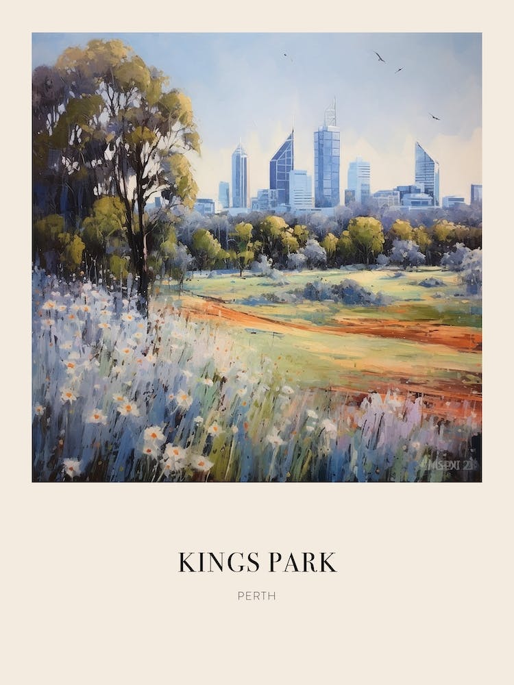 Kings Park Perth Australia 4 Vintage Cezanne Inspired Poster