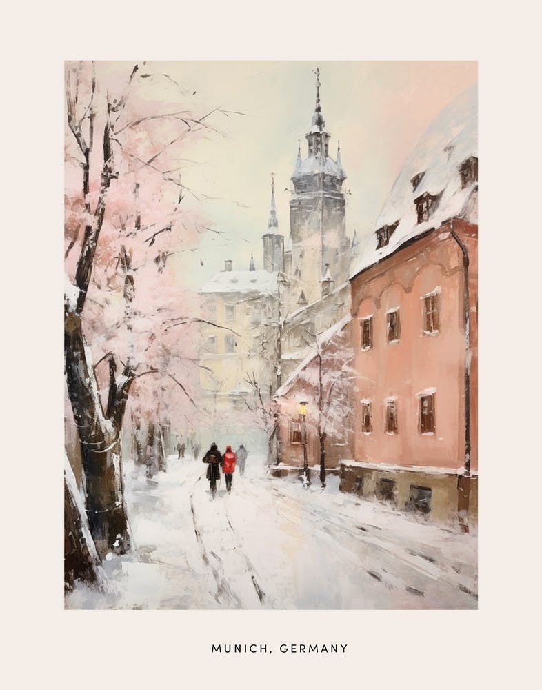 Dreamy Winter Painting Poster Munich Germany 3