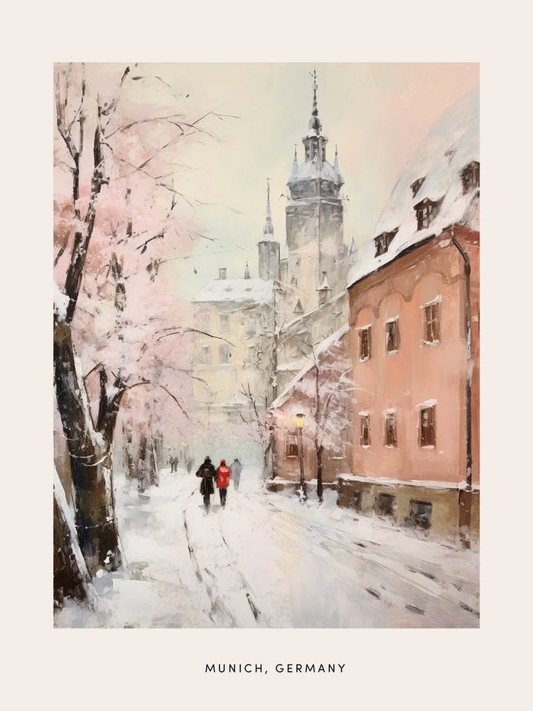 Dreamy Winter Painting Poster Munich Germany 3