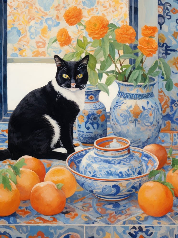 Cat And Oranges