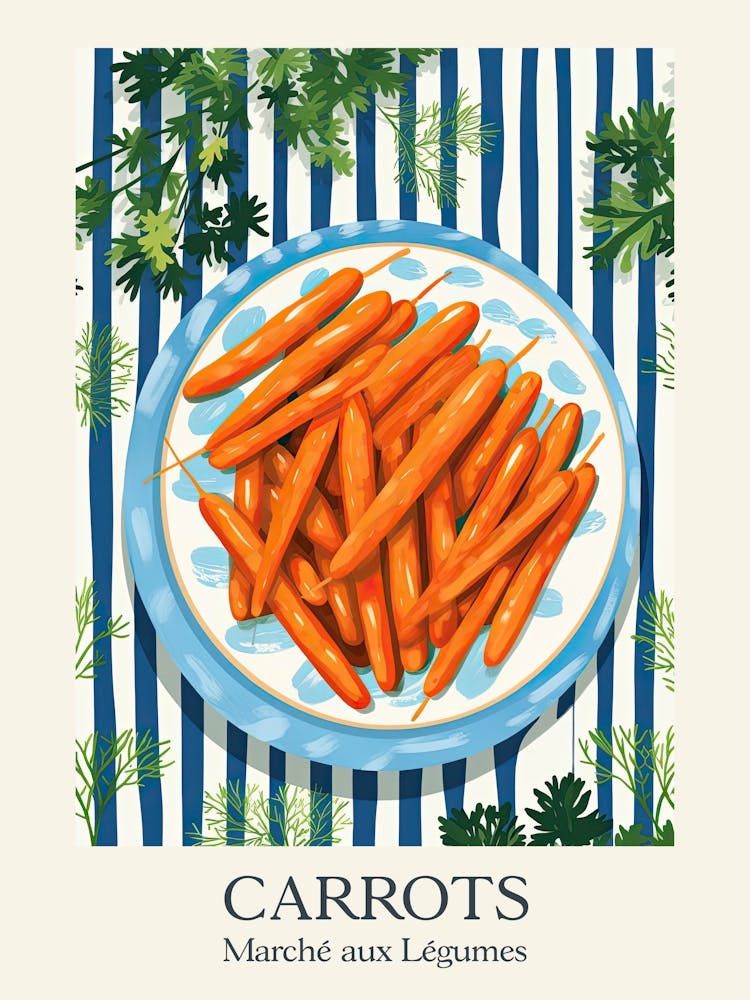 Marche Aux Legumes Carrots Summer Illustration 2