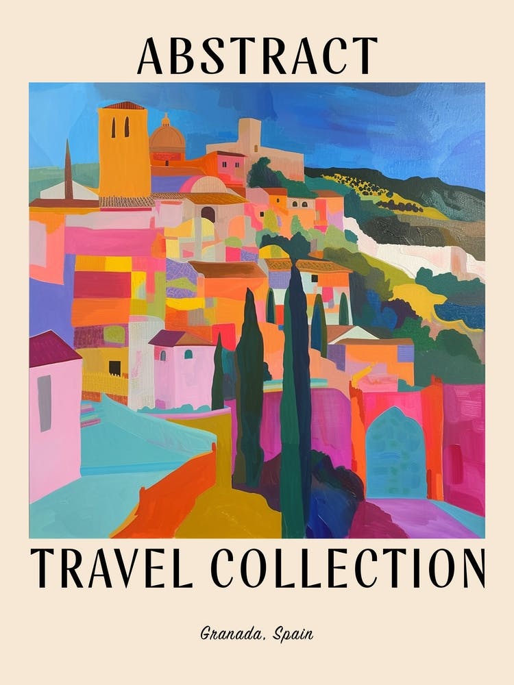 Abstract Travel Collection Poster Granada Spain 4