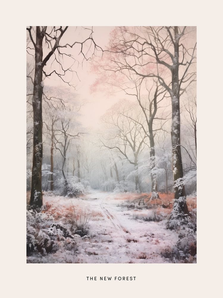 Dreamy Winter National Park Poster  The New Forest England 2