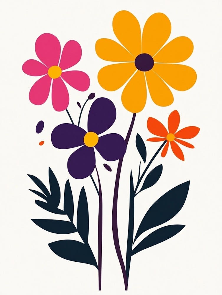 Flowers On A White Background 11