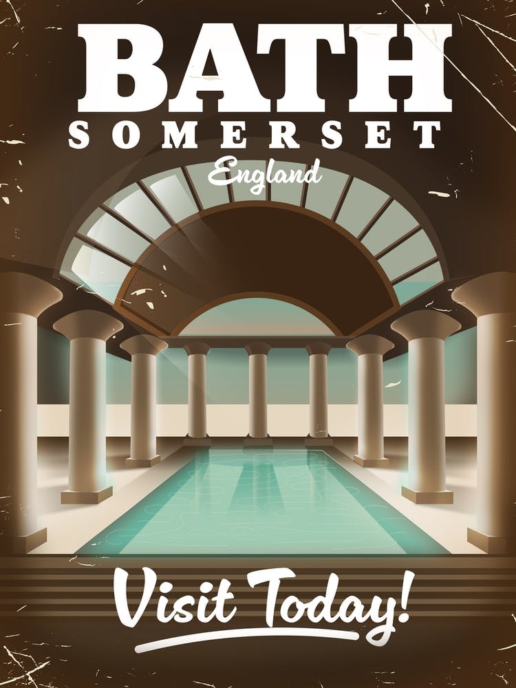 Bath Somerset England travel poster