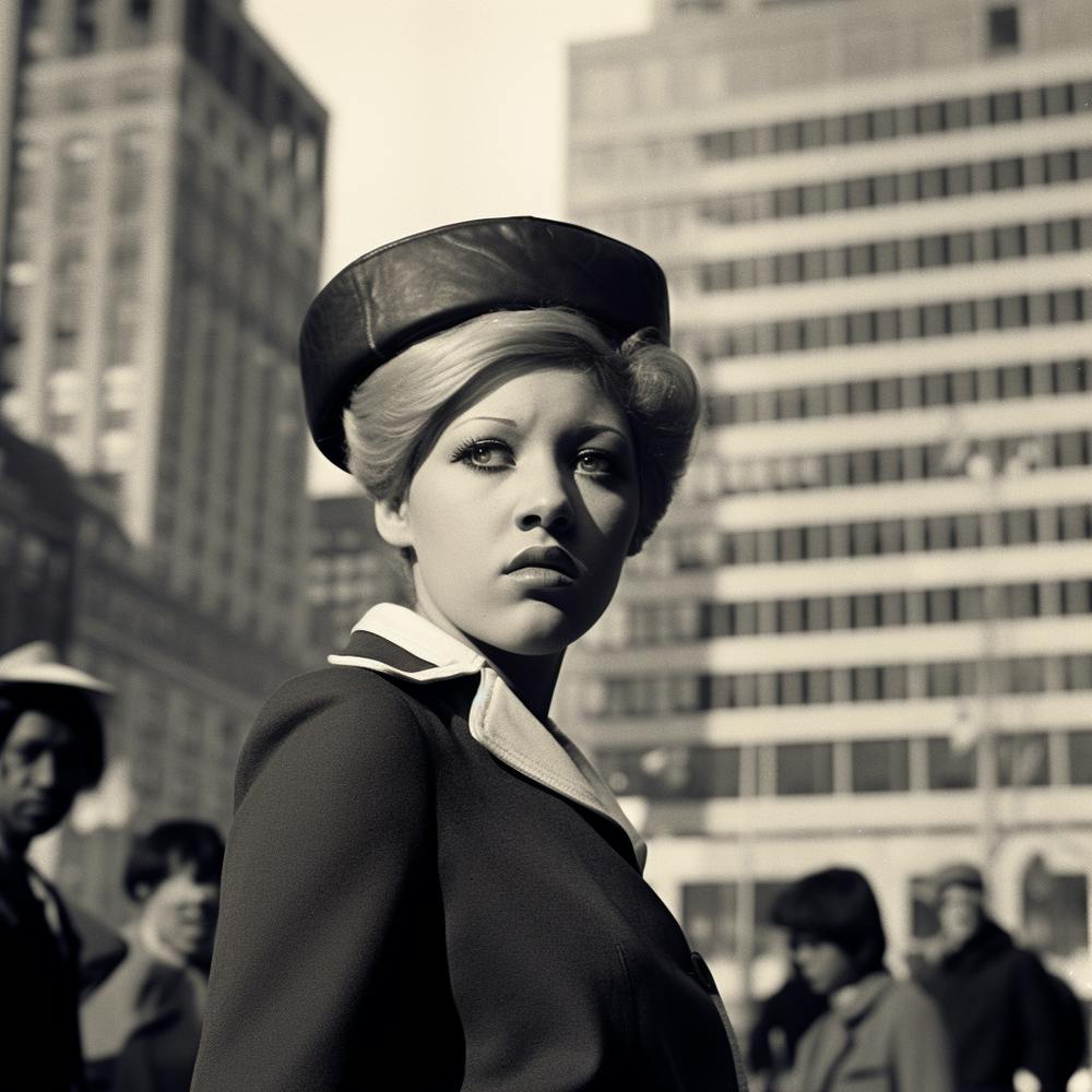 Série : Light Skinned Woman in a Hat (Rétro) 1 sur 4