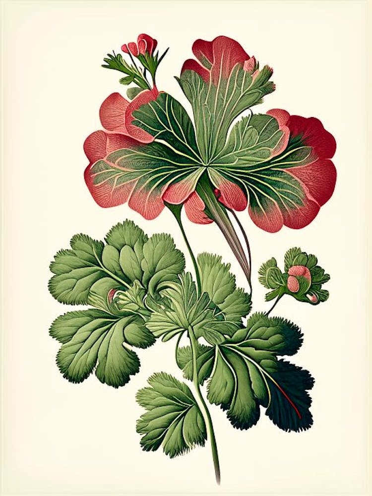 Wild Geranium Wildflower Vintage Botanical 2
