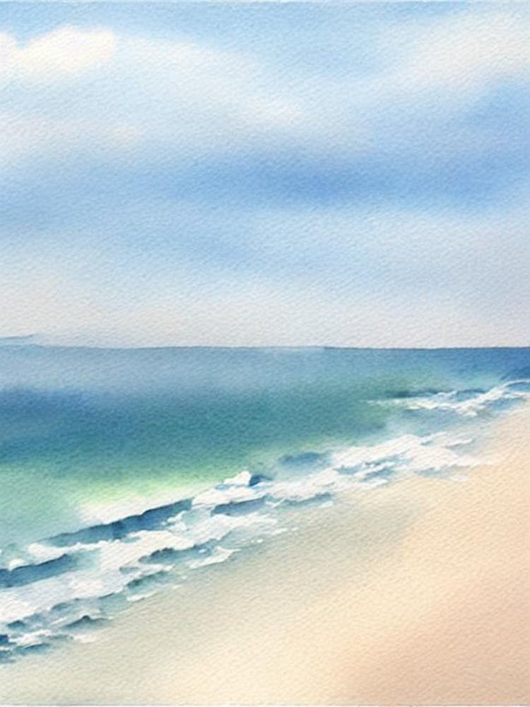 Croyde Bay Beach, Devon Watercolour