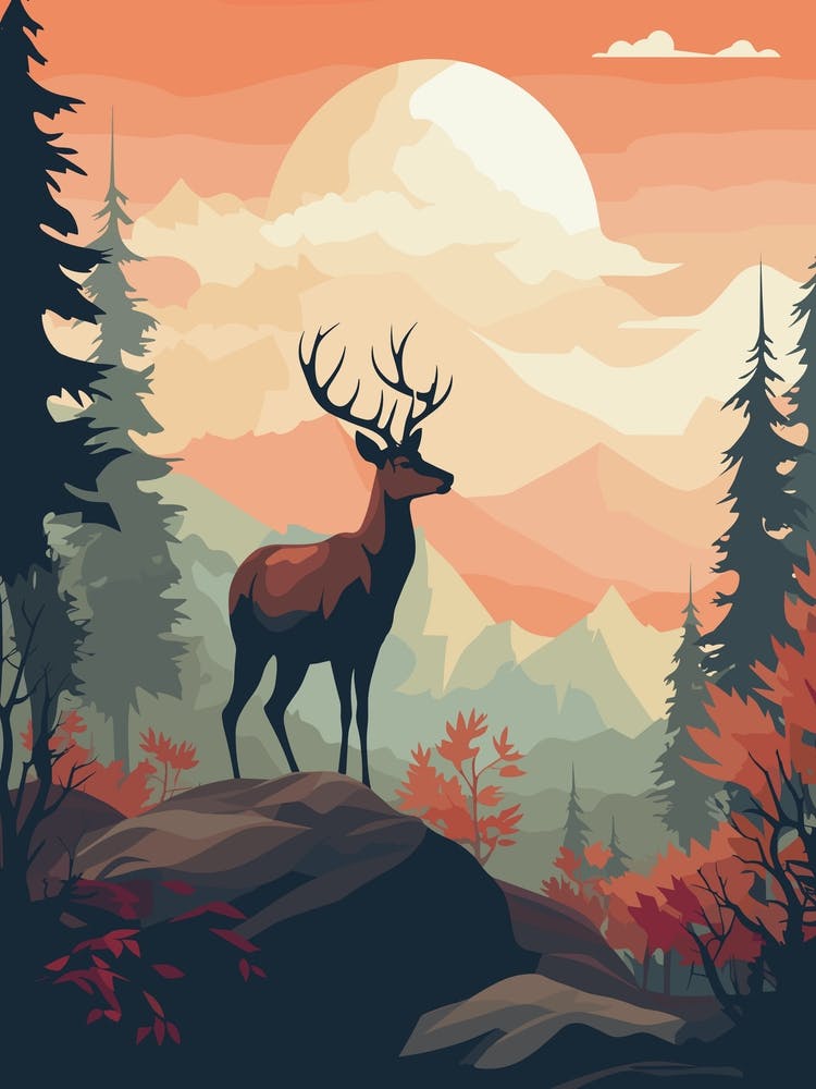 Deer In The Forest 1