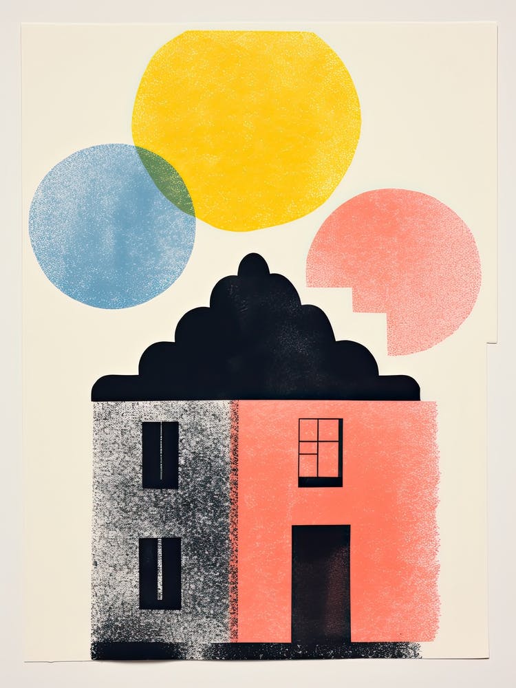 A House In Copenhagen, Abstract Risograph Style 2