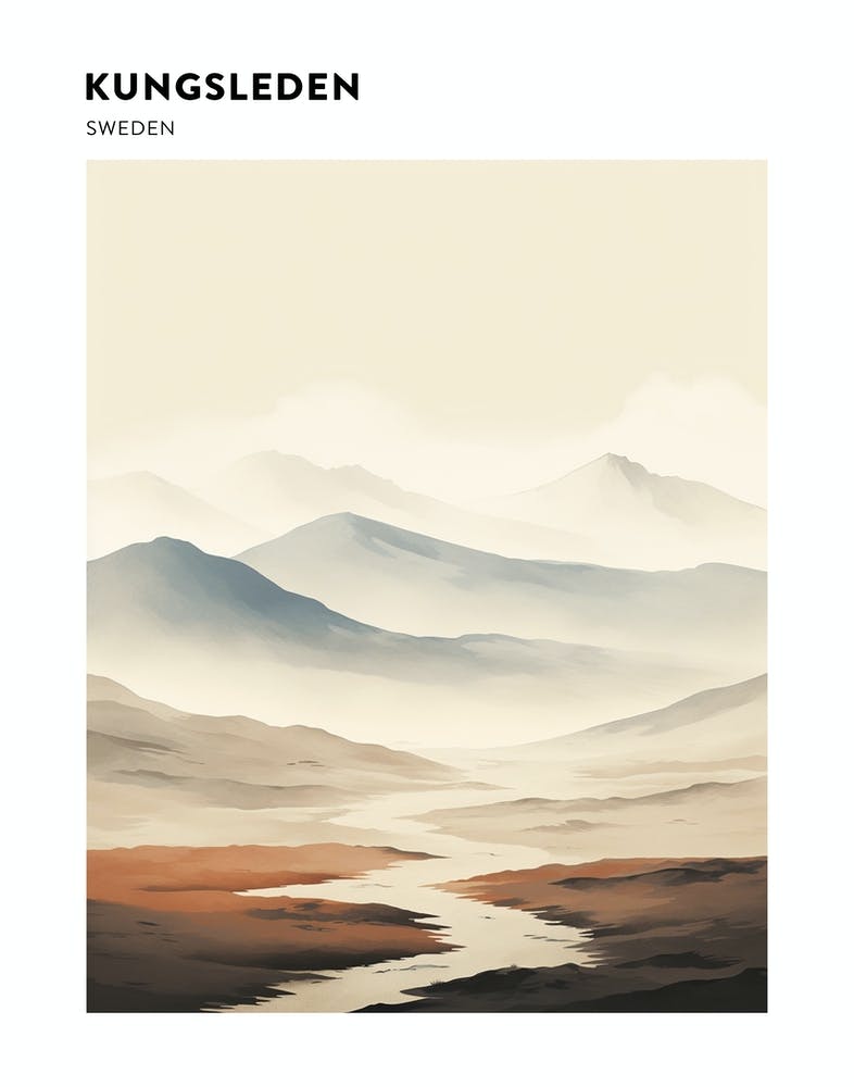Kungsleden Sweden 1 Hiking Trail Landscape Poster