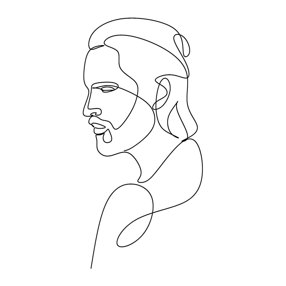 Silent Tear – Minimalist One Line Portrait