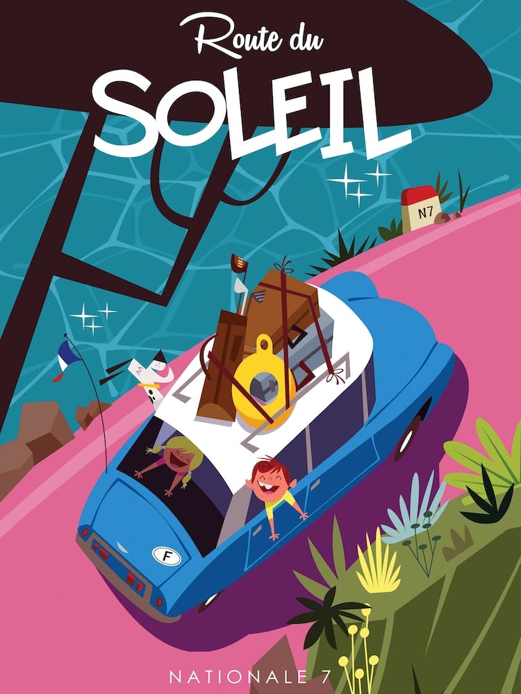 Route Du Soleil Poster Blue & Pink
