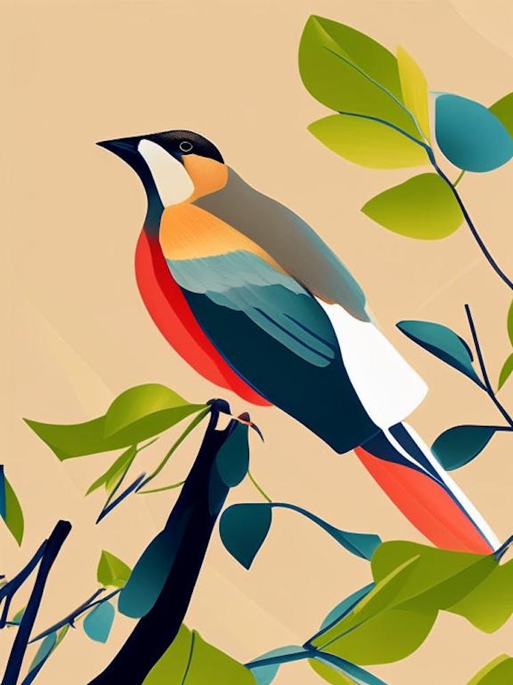 Cedar Waxwing Pop Matisse 2 Bird