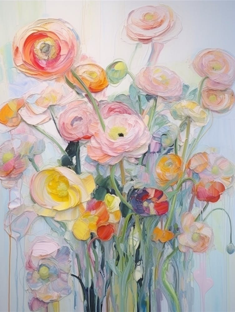 Abstract Flower Painting Ranunculus 1