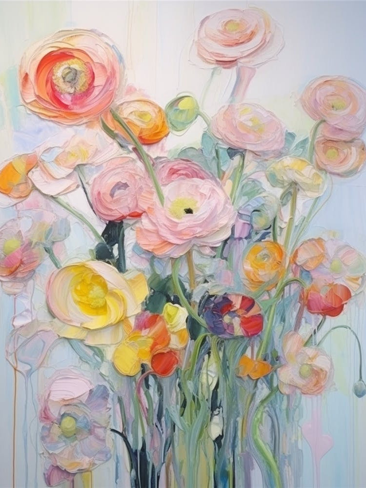 Abstract Flower Painting Ranunculus 1