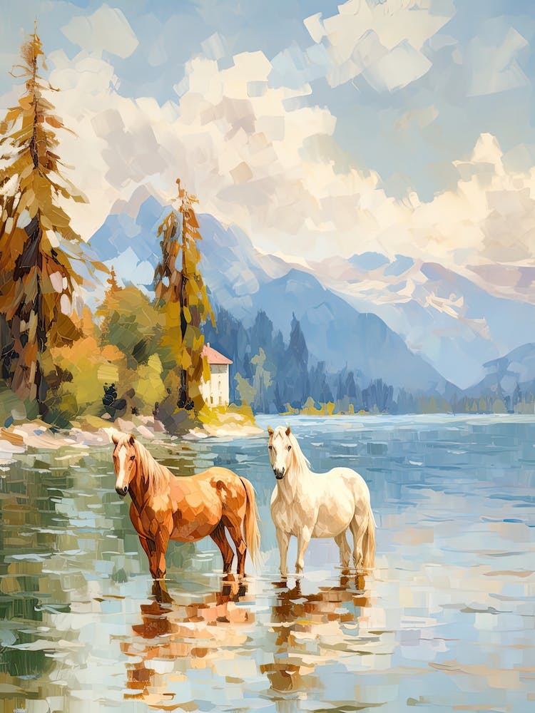 Horses Painting In Bled, Slovenia 3