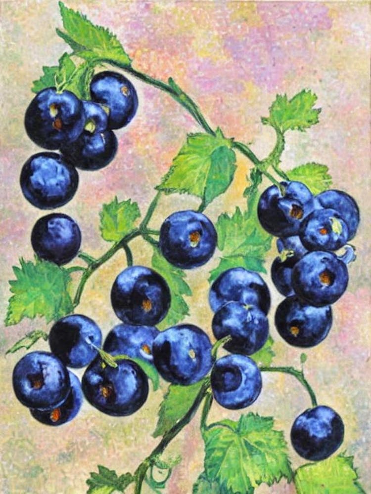 Black Currant Vintage Sketch Fruit
