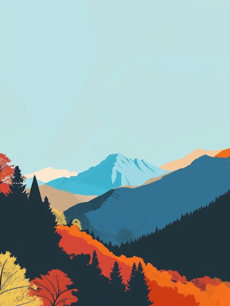 Mount Koya Koyasan 2 Colourful Illustration