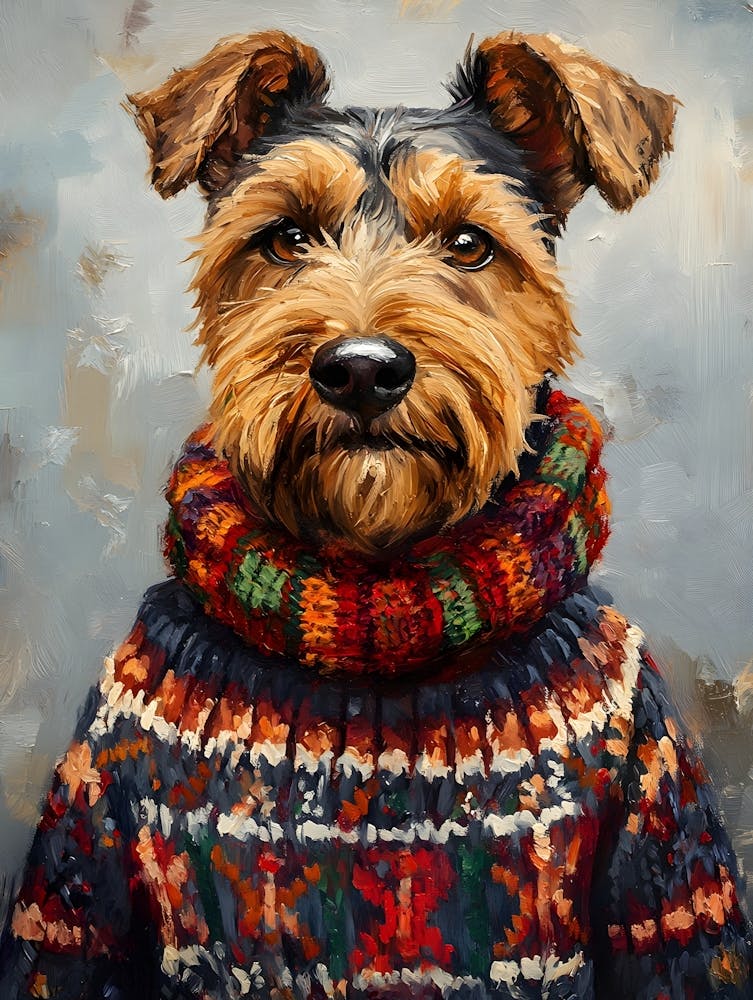Airedale In Christmas Sweater 8