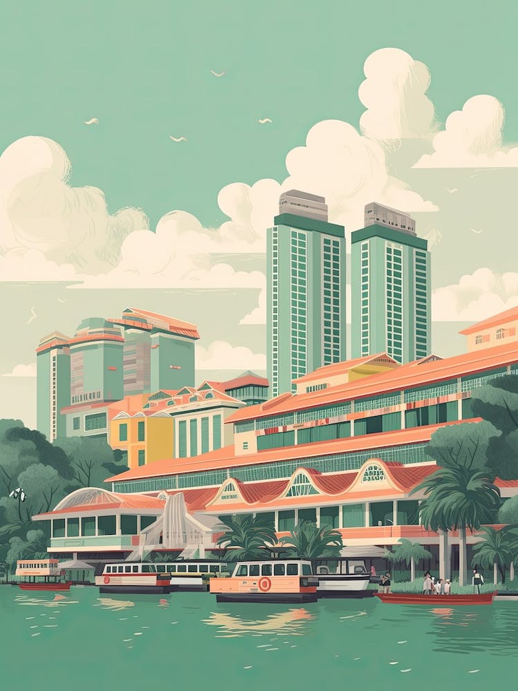 Singapore Travel Illustration 1