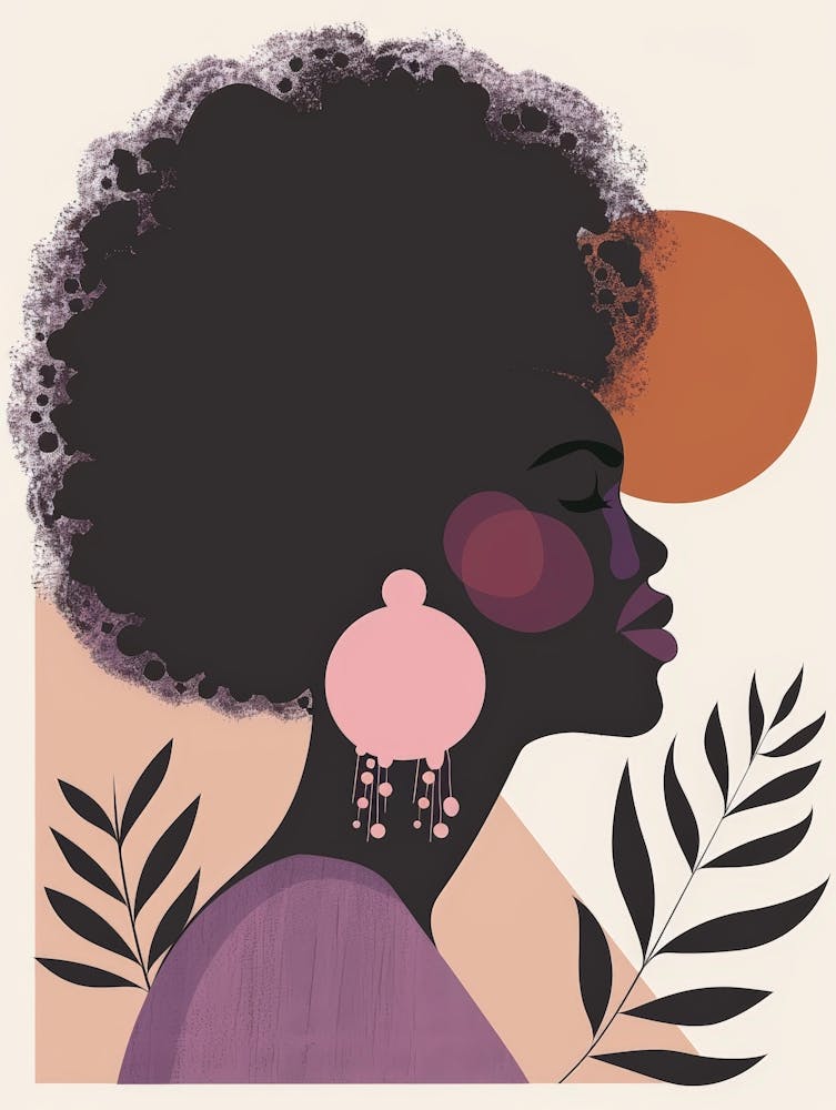 Portrait Of A Woman With Afro