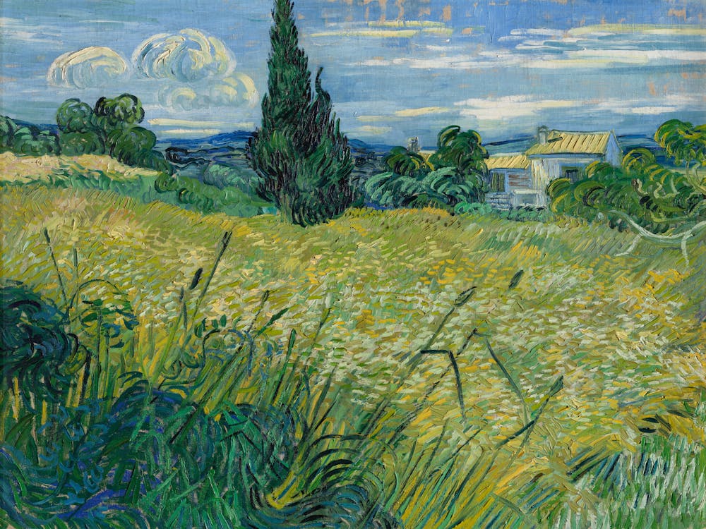 Vincent Van Gogh, Green Wheat Field With Cypress, Cypresses, 1889.