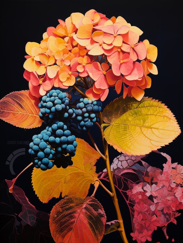 Surreale Blumen Hortensie 1 Blumenmalerei