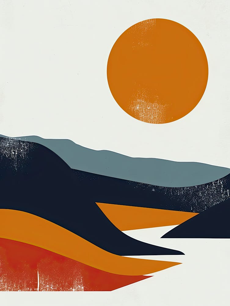 Coucher de Soleil dans les Montagnes de Norvège, Simplicité Scandinave