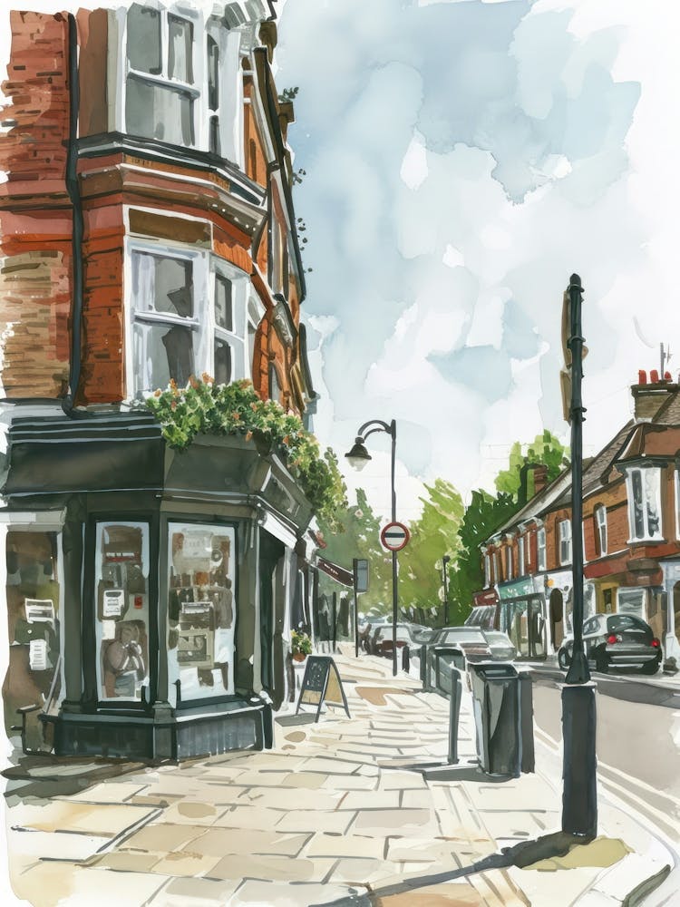 Brent London Borough   Street Watercolour 3