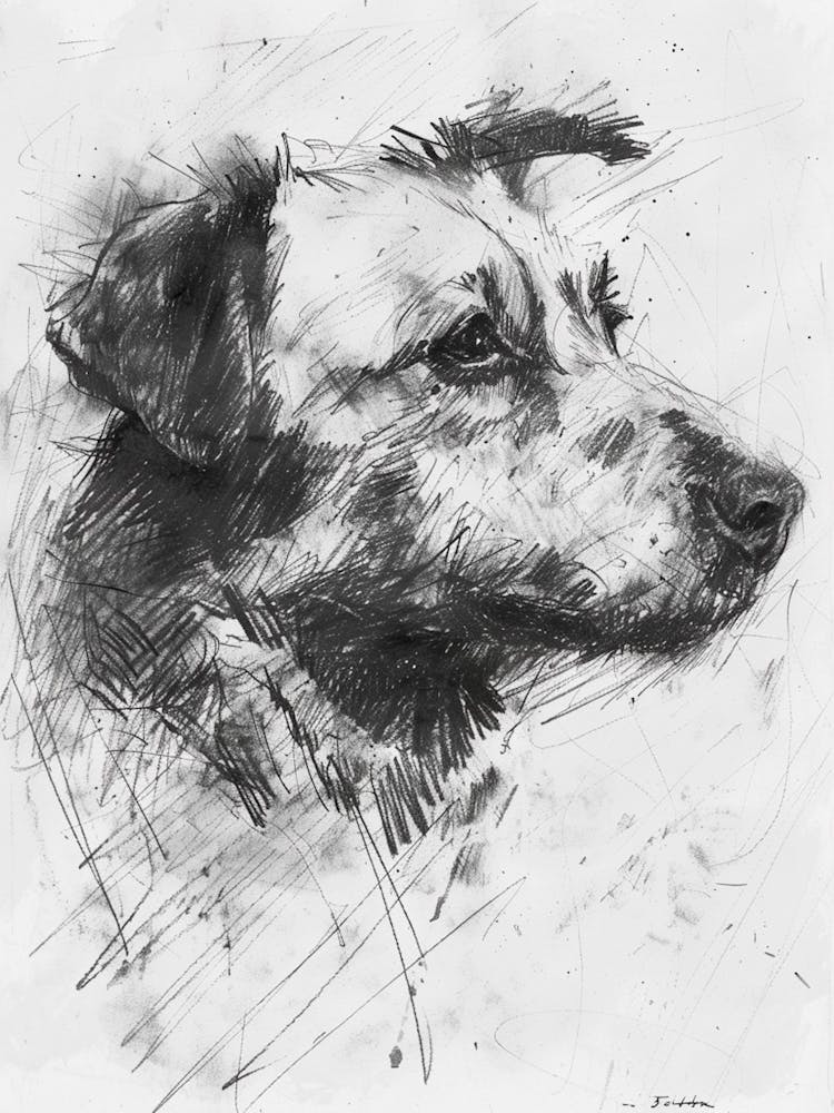 Pyrenean Shepherd Dog Charcoal Line 2