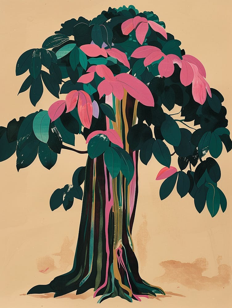 Banyan Tree Colourful Illustration 3