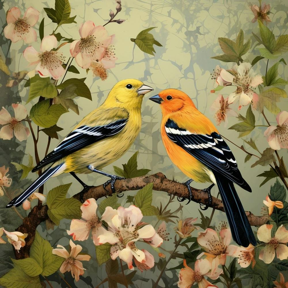 Vogel in der Natur Amerikanischer Goldzeisig 3