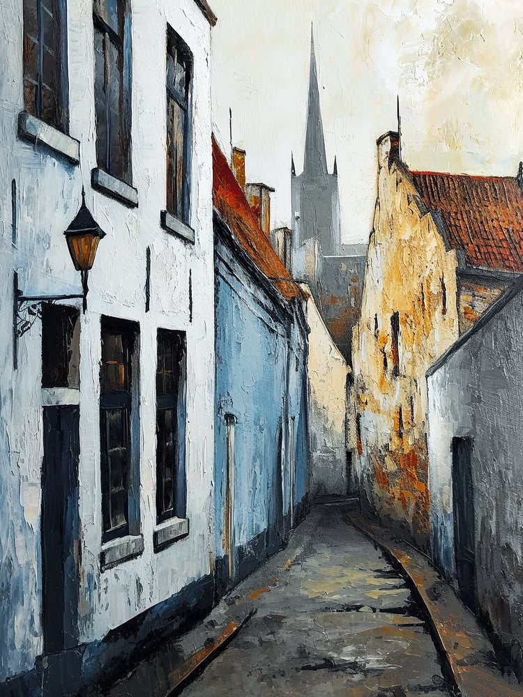 Street In Bruges Oil