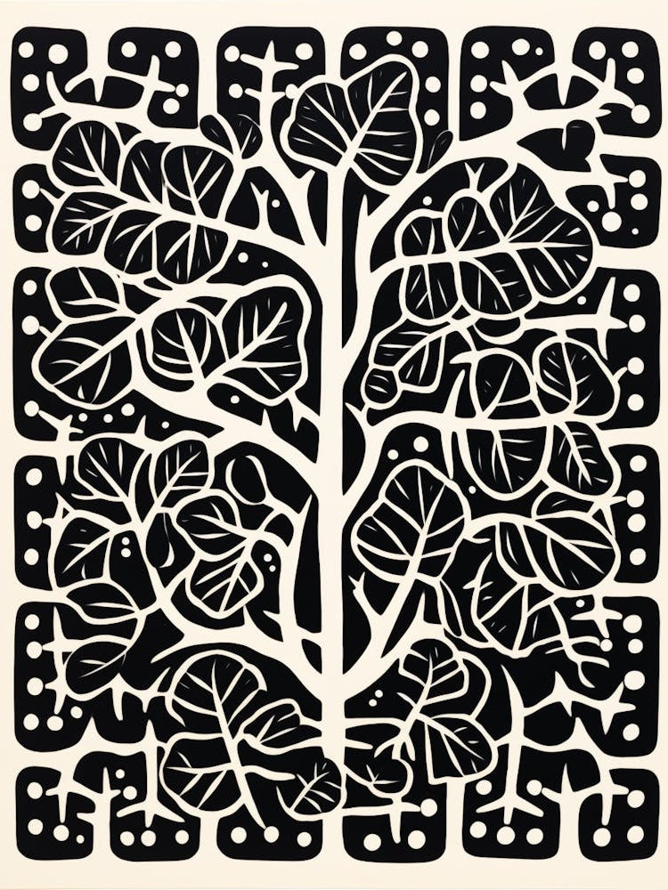 B&W Plant Illustration Hoya 1