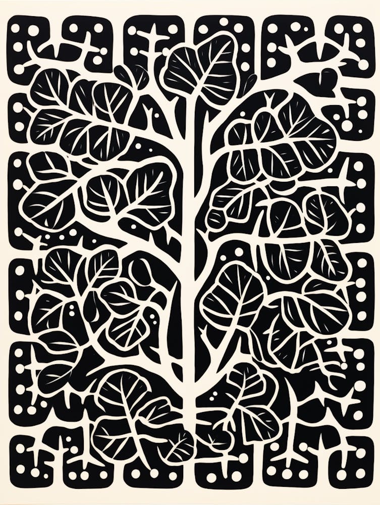 B&W Plant Illustration Hoya 1