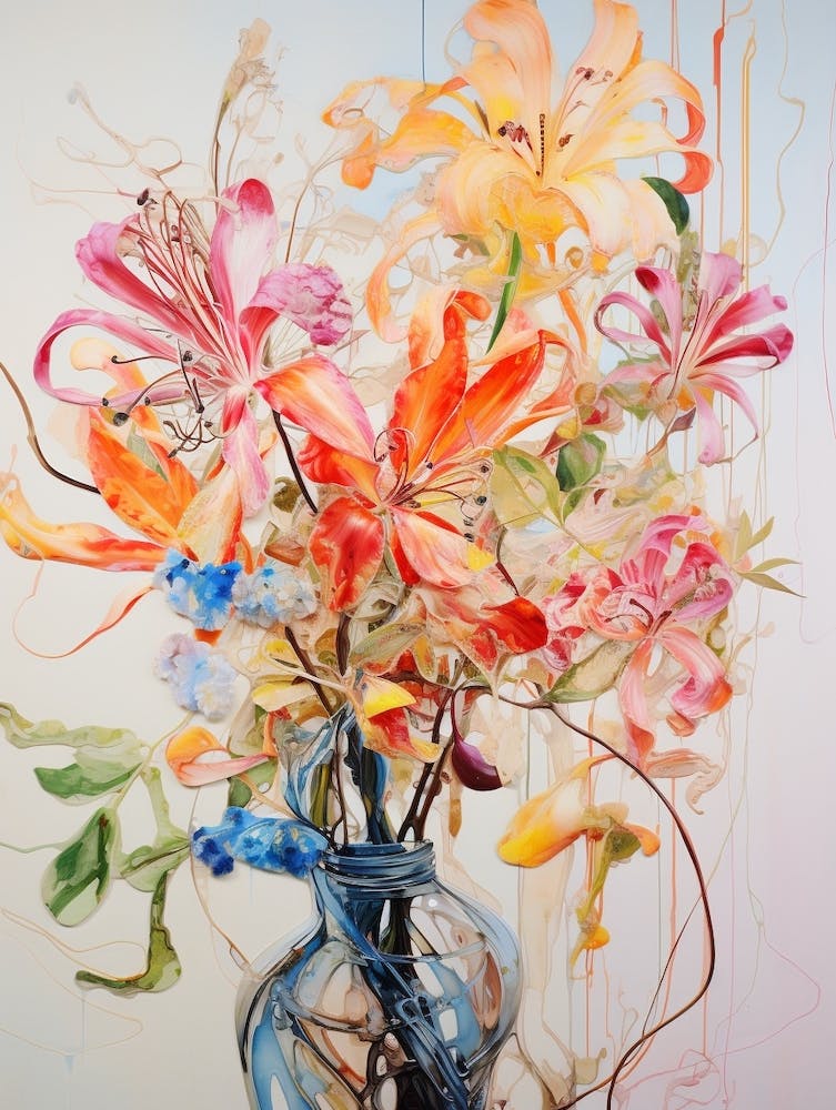 Abstract Flower Painting Honeysuckle 3